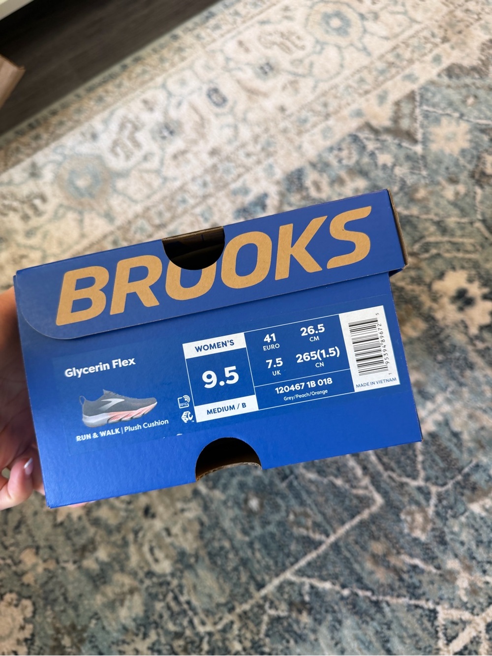 Brooks glycerin flex grey and orange brand new sneakers - Picture 2 of 2